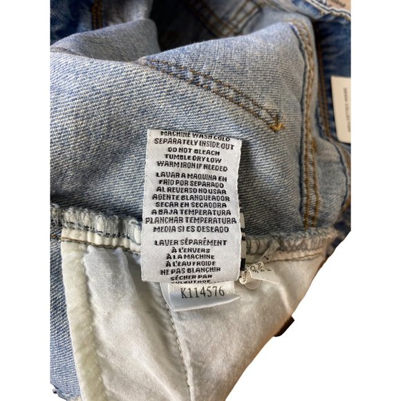 YMI Dream Collection Rigid+Stretch Denim Ripped Mini Skirt Blue Womens SZ M NWT - Picture 9 of 9